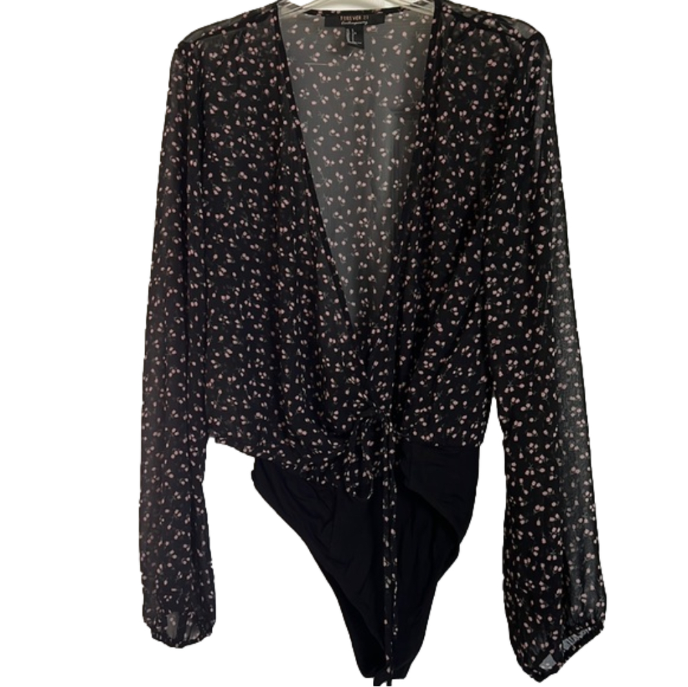 Forever 21 Contemporary sheer wrap body suit